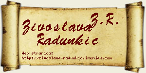 Živoslava Radunkić vizit kartica